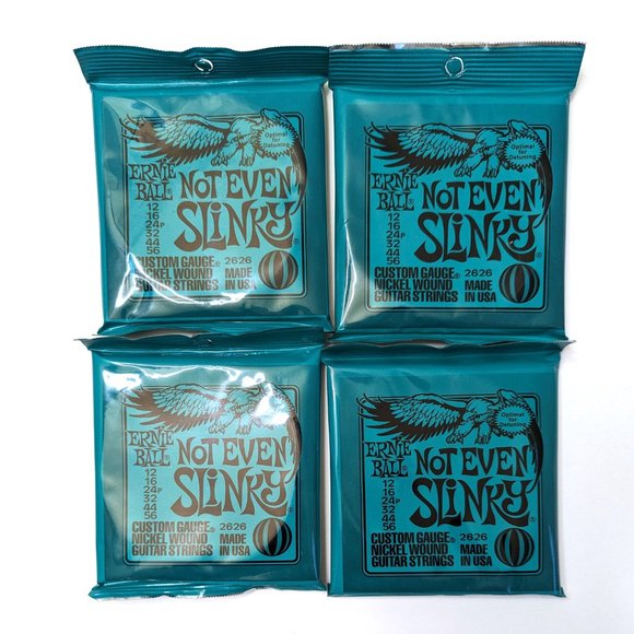 4-Pack Ernie Ball Not Even Slinky Nickel Wound Electric Guitar Strings 12-56 - Picture 3 of 3